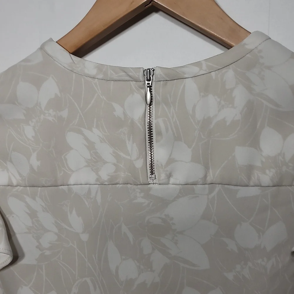 J. Crew Cream Floral Ruffle Blouse